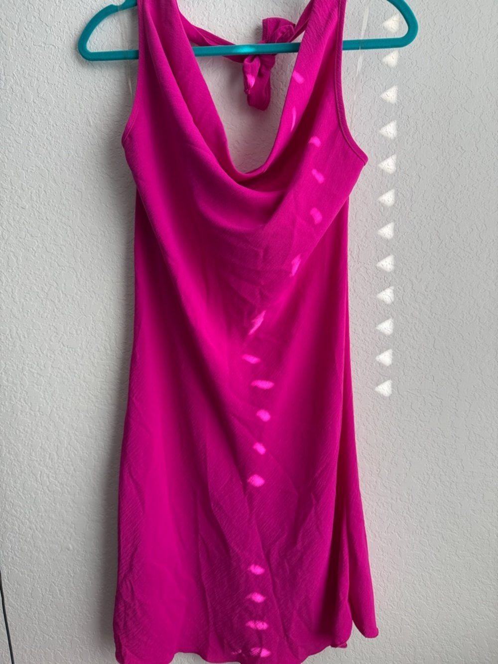 See You Monday Fuchsia One-Shoulder Cowl Neck Dress